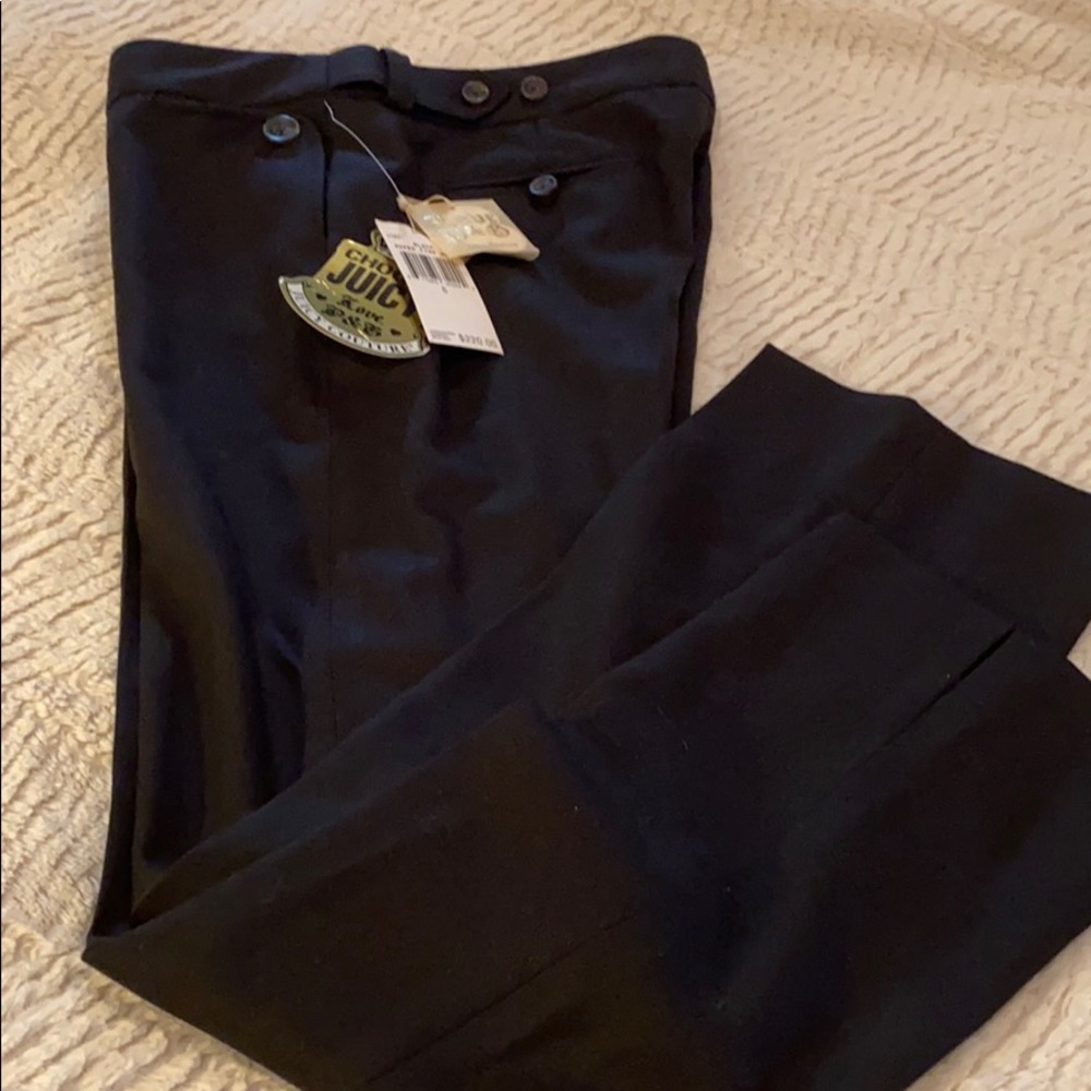 Black super fine wool pants